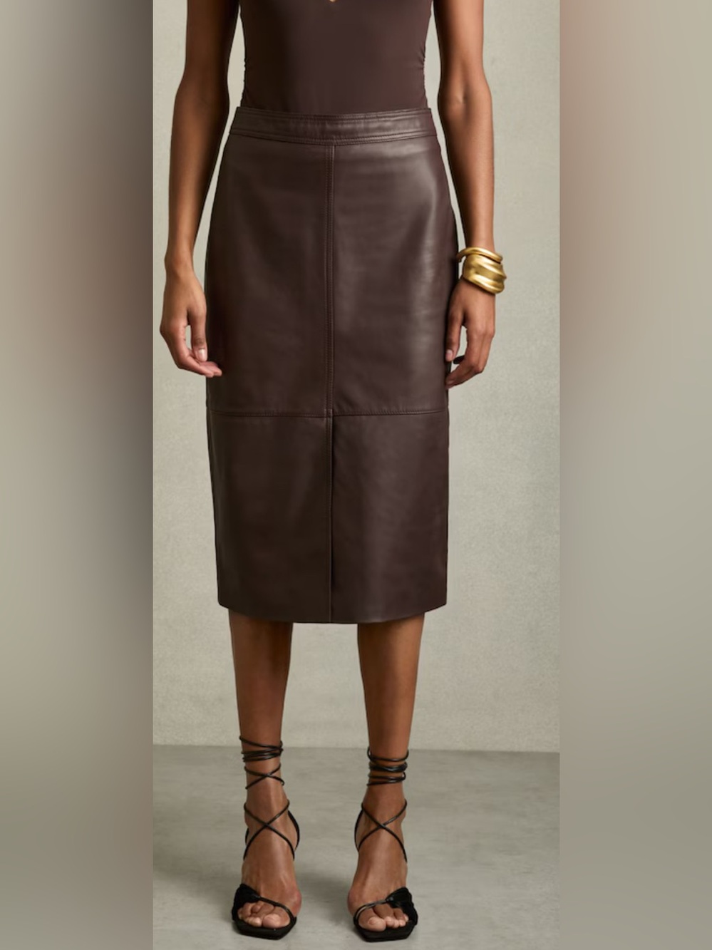 Reiss Miley pencil soft leather skirt NWT